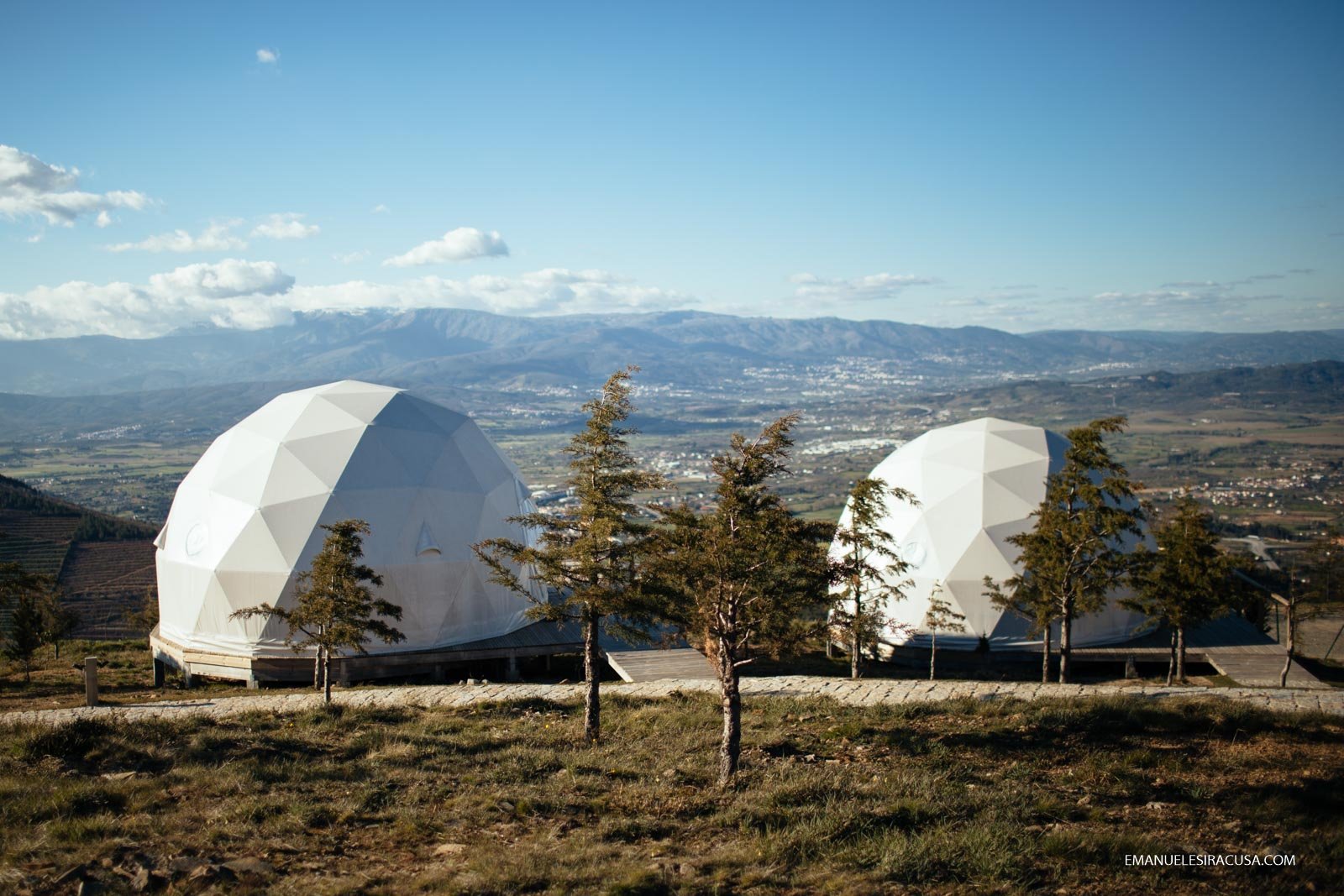 Natura Glamping, a high end camping site in the hearth of the Gardunha Mountain, with geodesic domes overlooking the Serra da Estrela, Alcongosta, Fundao, 2016